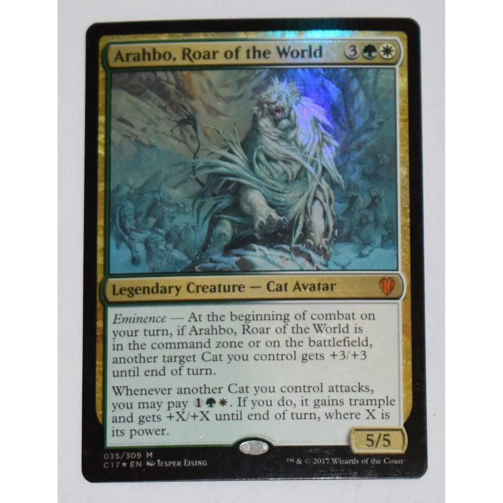 Arahbo, Roar of the‎ World - Commander 2017 - Foil size of cared 3.5 by 5 inches